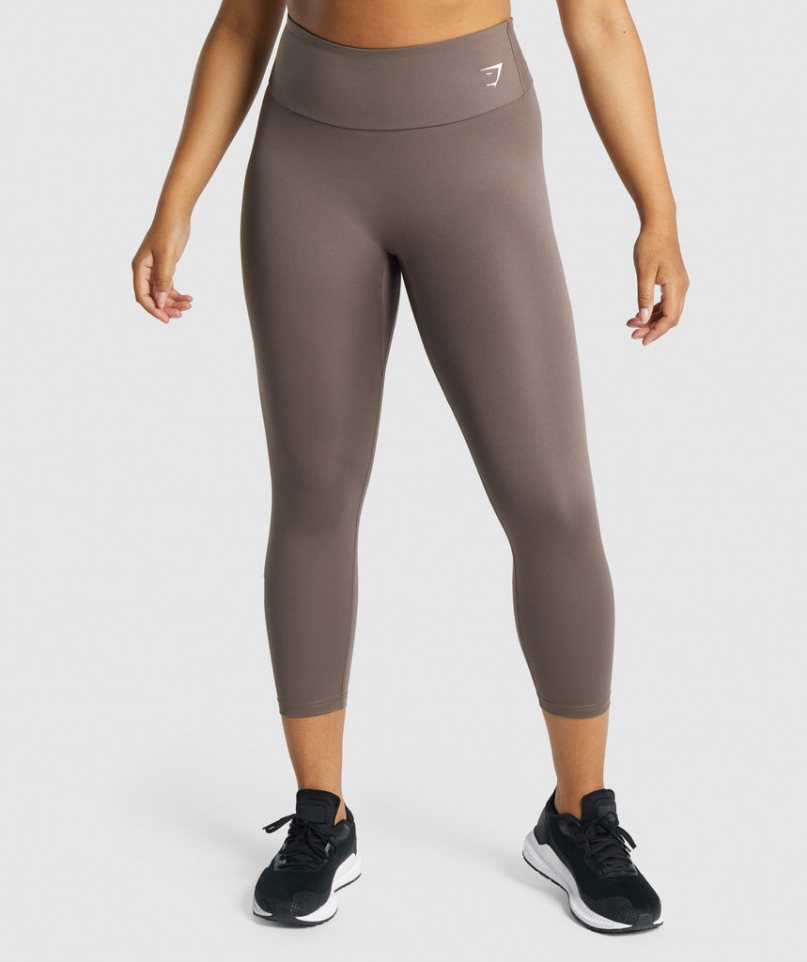 Women\'s Gymshark Training 7/8 Leggings Brown | NZ 1LJVXC